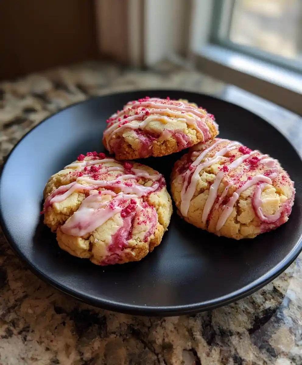 Raspberry Cheesecake Swirl Cookies