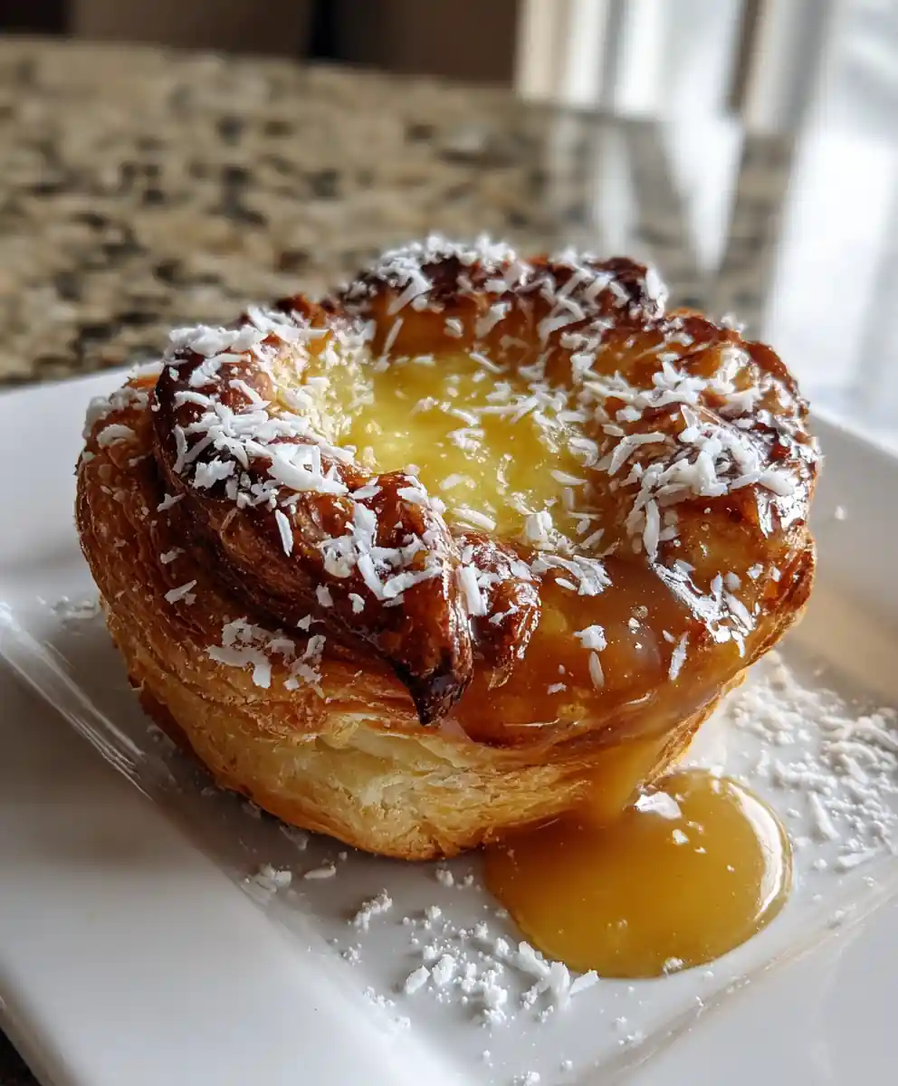 Saffron Infused Cheesecake Danish With Caramel Mango Glaze