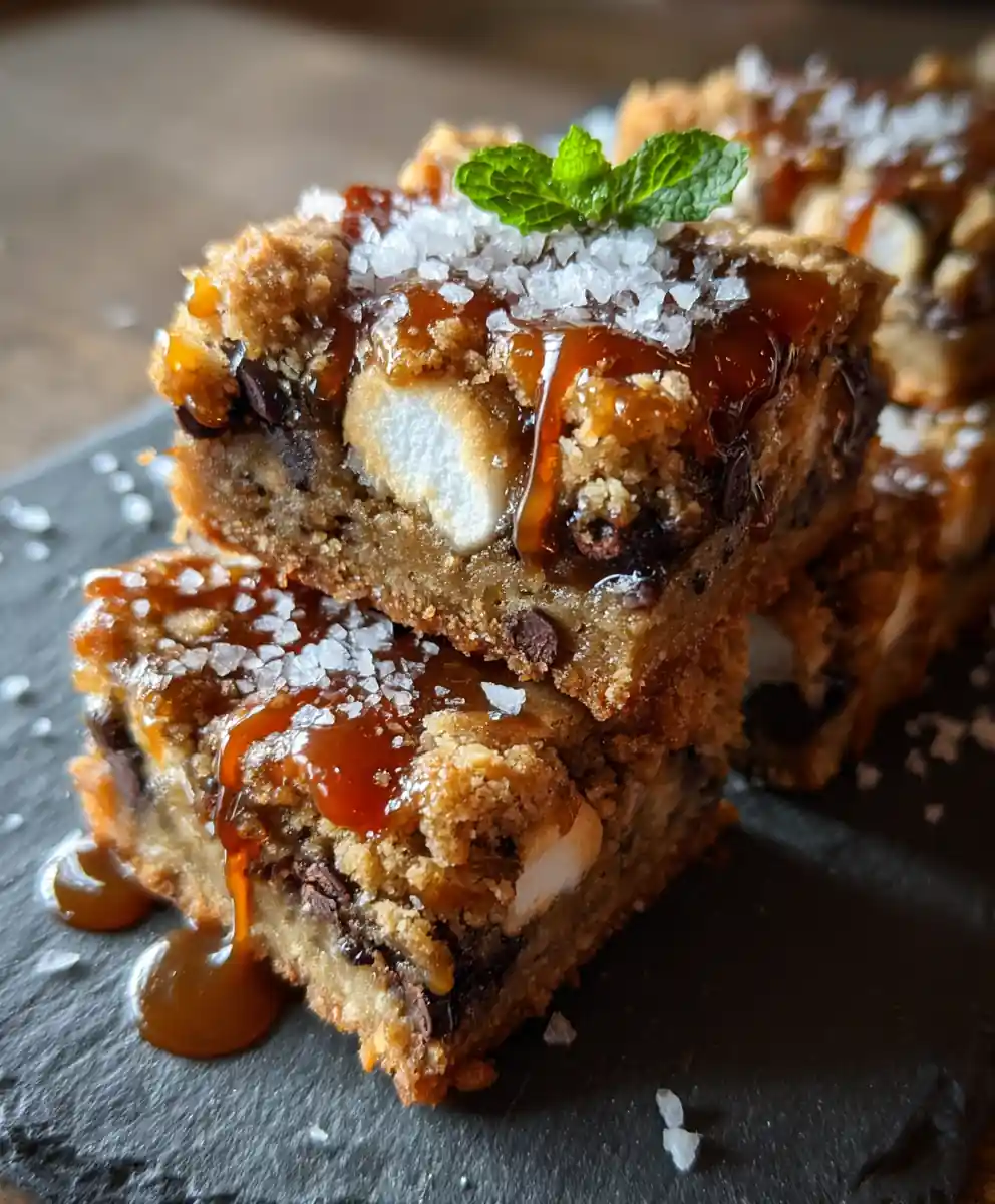 Salted Caramel Smores Cookie Bars