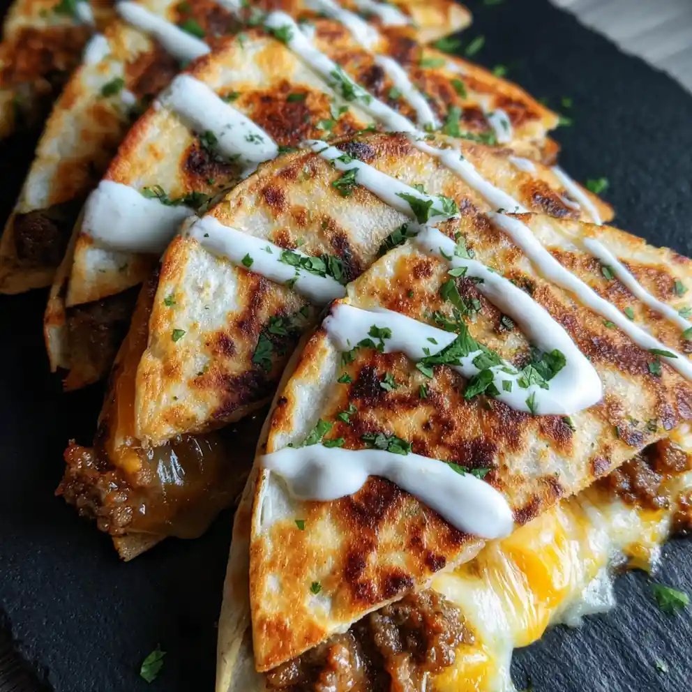 Smashburger Quesadillas With Chipotle Lime Crema