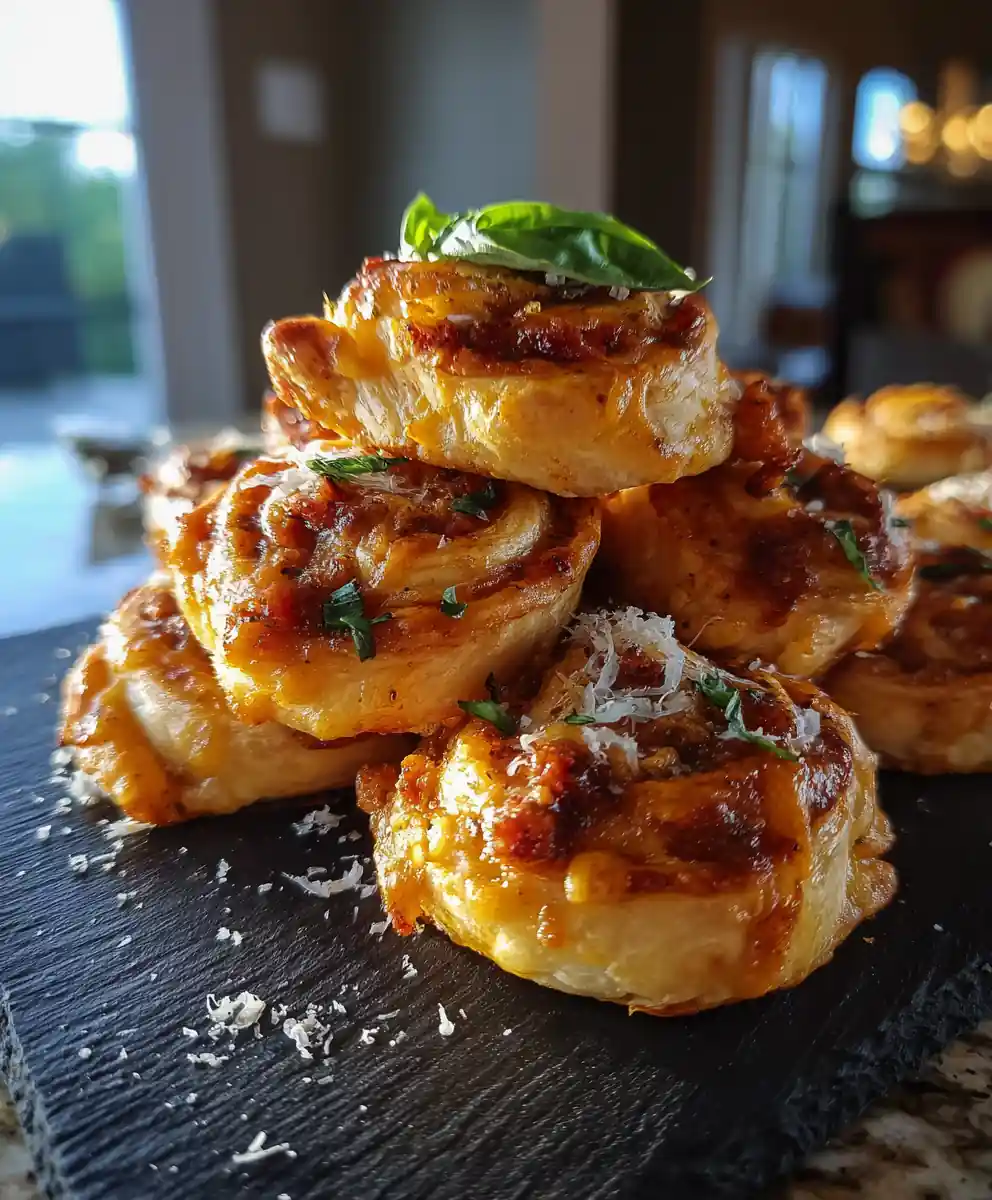 Smoked Turkey And Cheese Pinwheels With Sun Dried Tomato Pesto Swirl