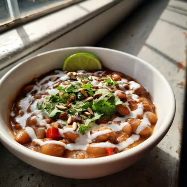 Smoky Chipotle Frijoles With Lime Crema 1772090207.5761857