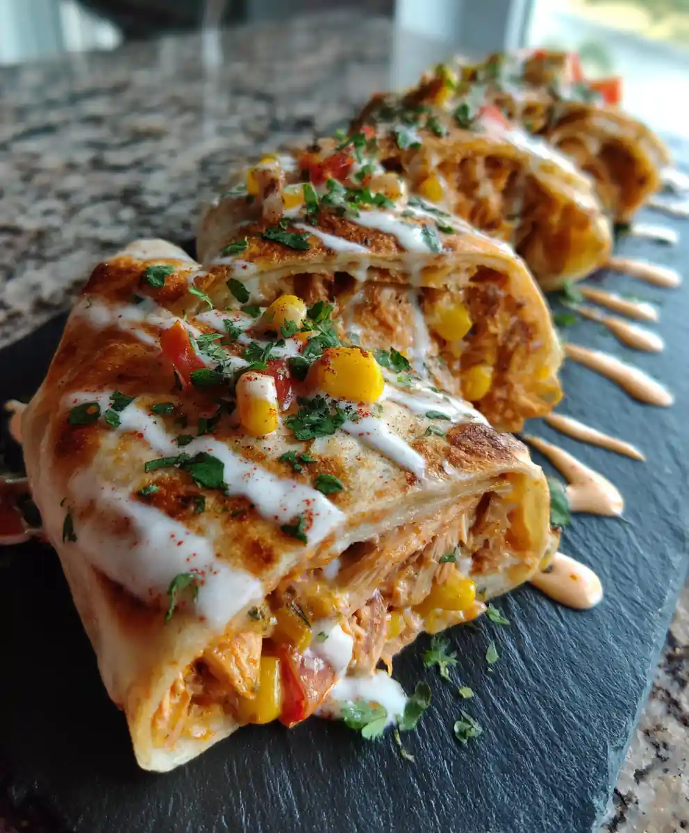 Southwest Chicken Rolls With Chipotle Cream Cheese Swirl