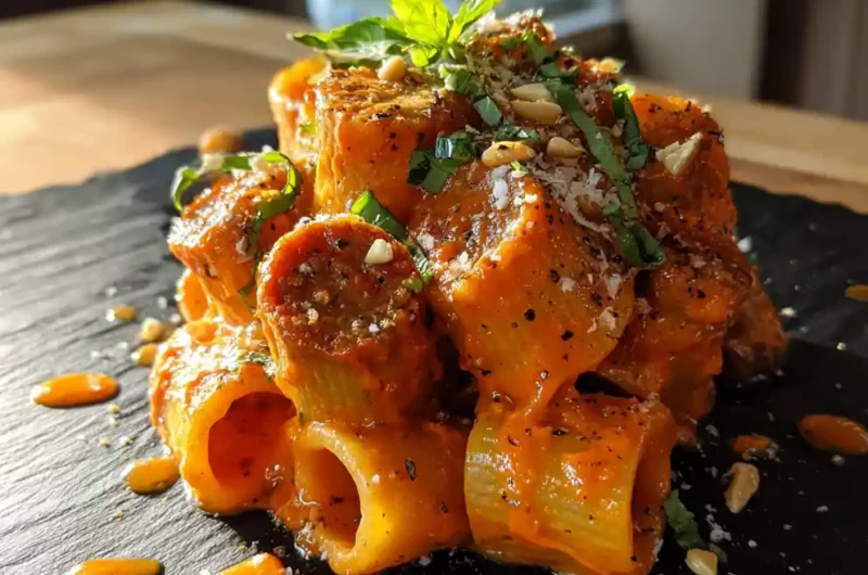 Spicy Italian Style Chicken Sausage Pasta With Roasted Red Pepper Cream 1772016775.6722186