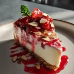 Strawberry Basil Swirl Cheesecake 1772047747.2408252
