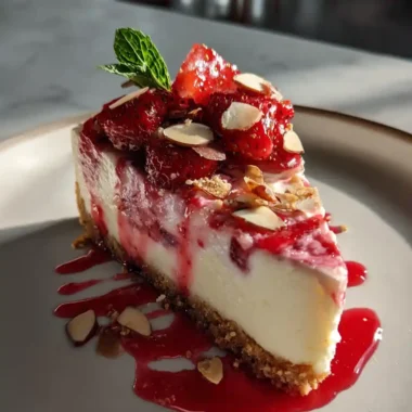 Strawberry Basil Swirl Cheesecake 1772047747.2408252