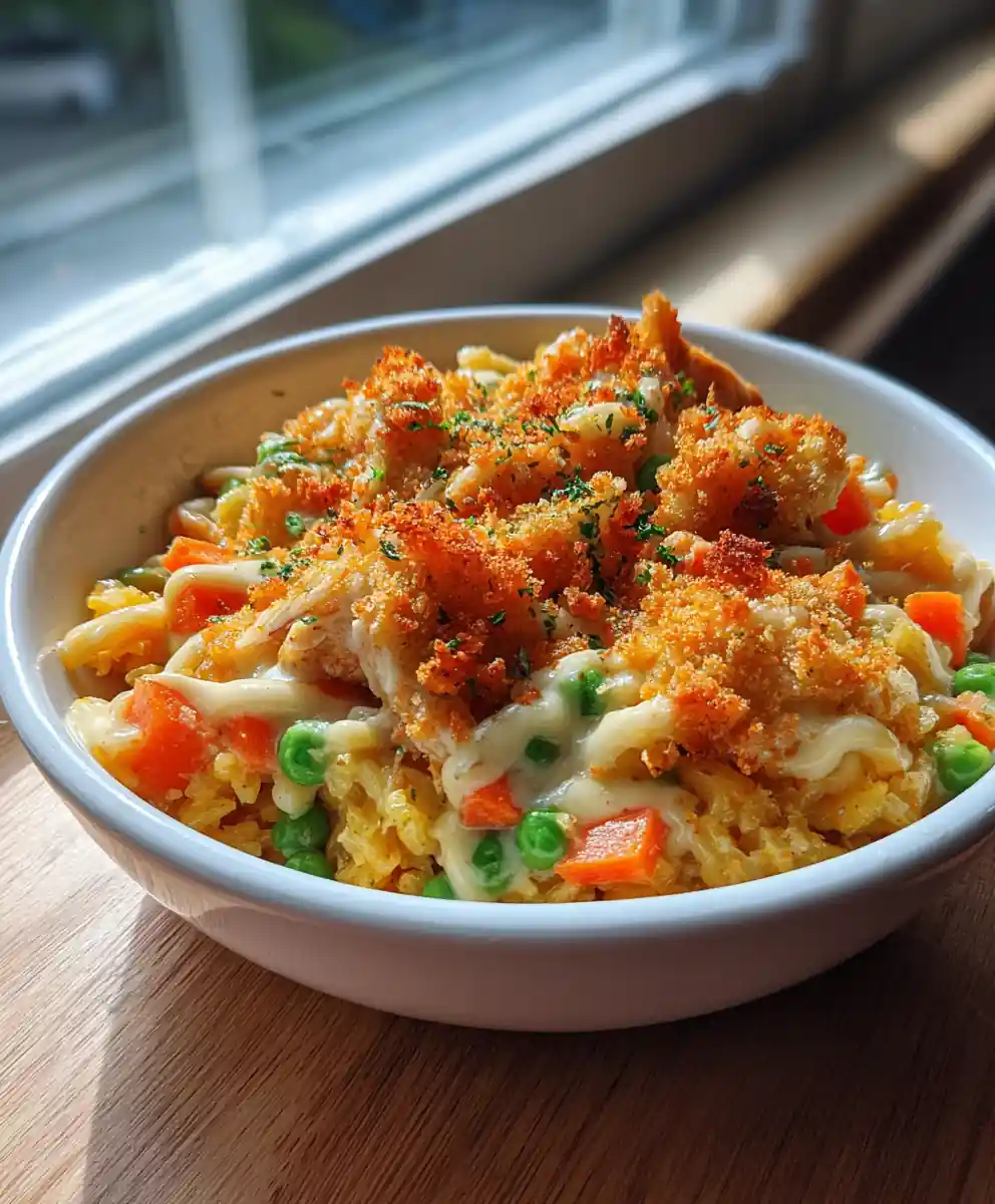 Turmeric Cashew Cheese Swirl Chicken Rice Casserole