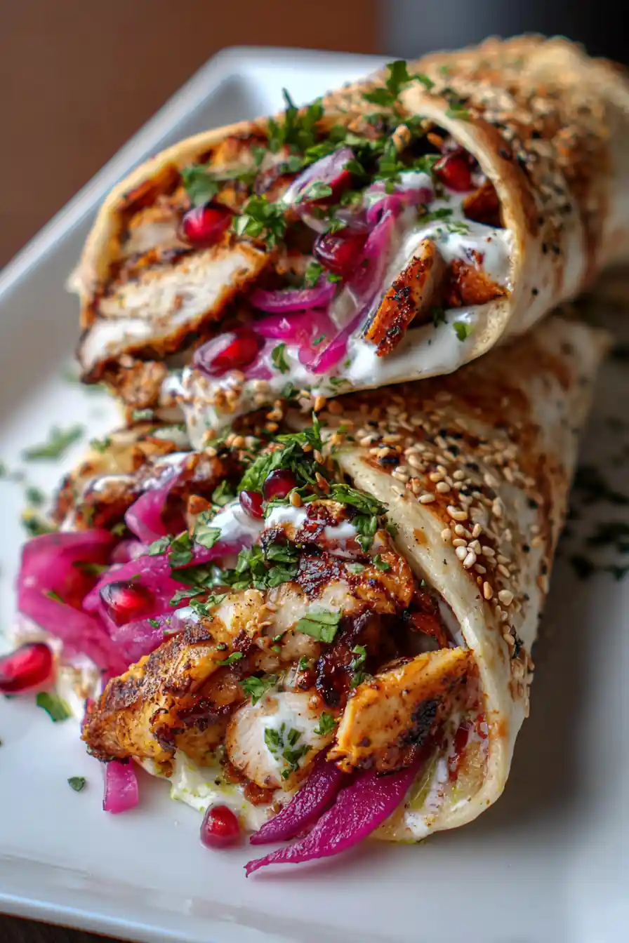 Chicken Shawarma With Easy Garlic Sauce Wrap