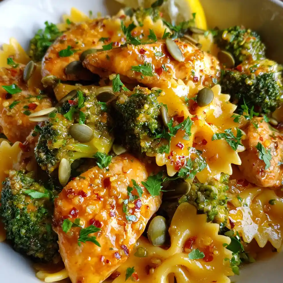 Cowboy Butter Lemon Bowtie Chicken With Broccoli