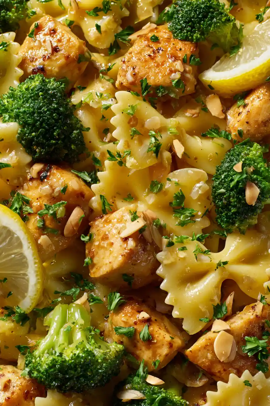 Cowboy Butter Lemon Bowtie Chicken With Broccoli