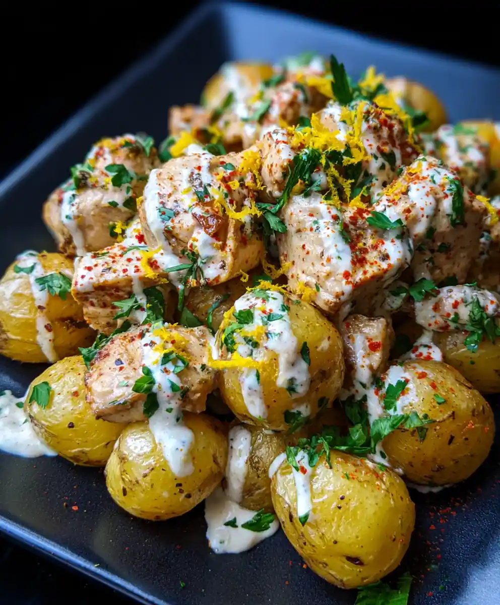 Creamy Garlic Chicken With Roasted Potatoes