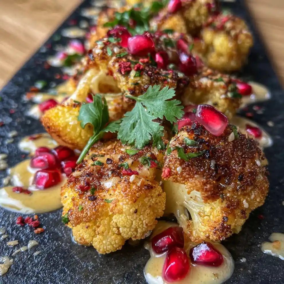 Crispy Roasted Cauliflower With Lemon Tahini Drizzle