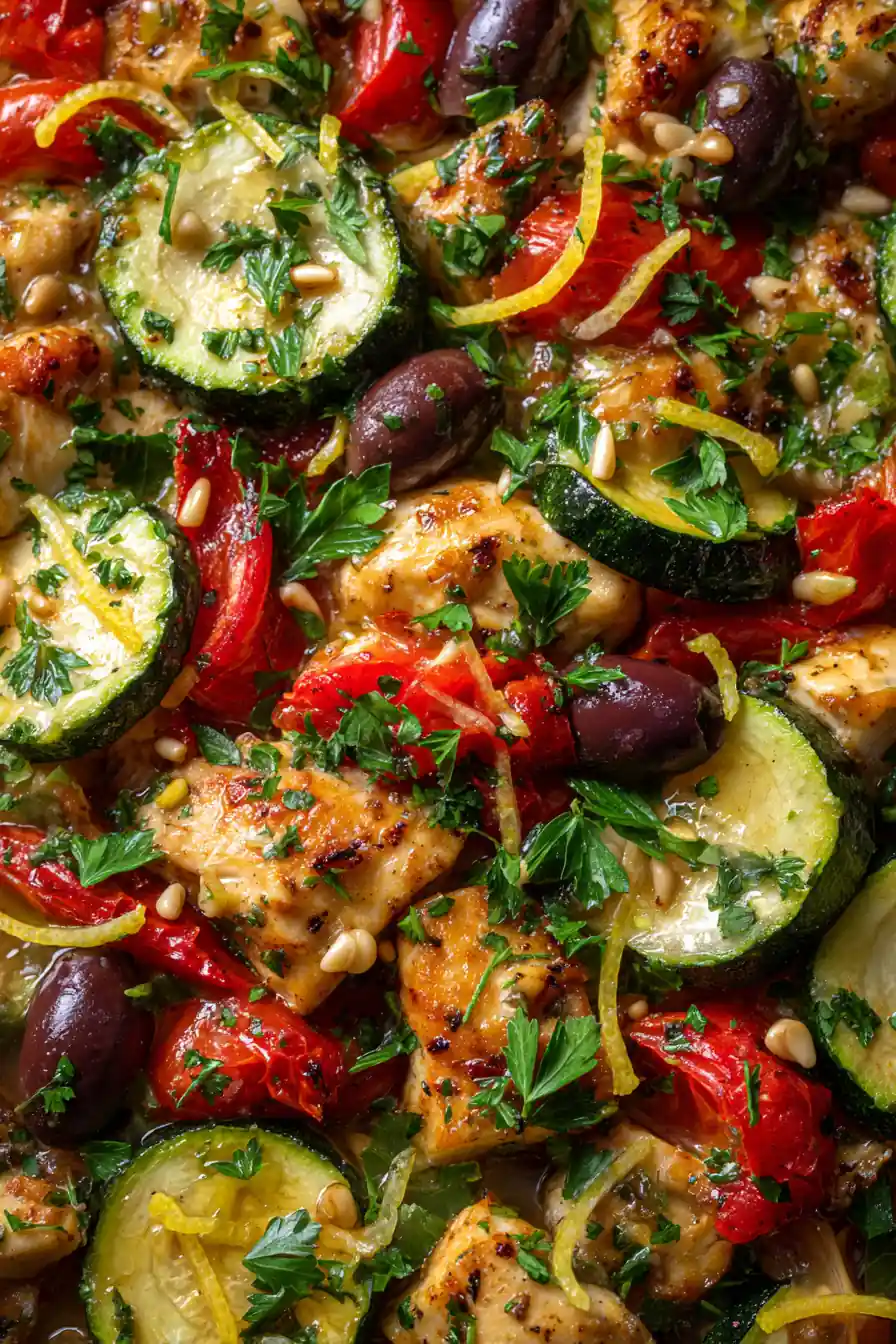 Easy Mediterranean Chicken Zucchini Bake