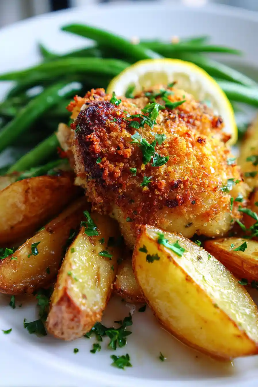 Easy Parmesan Crusted Chicken Sheet Pan Dinner