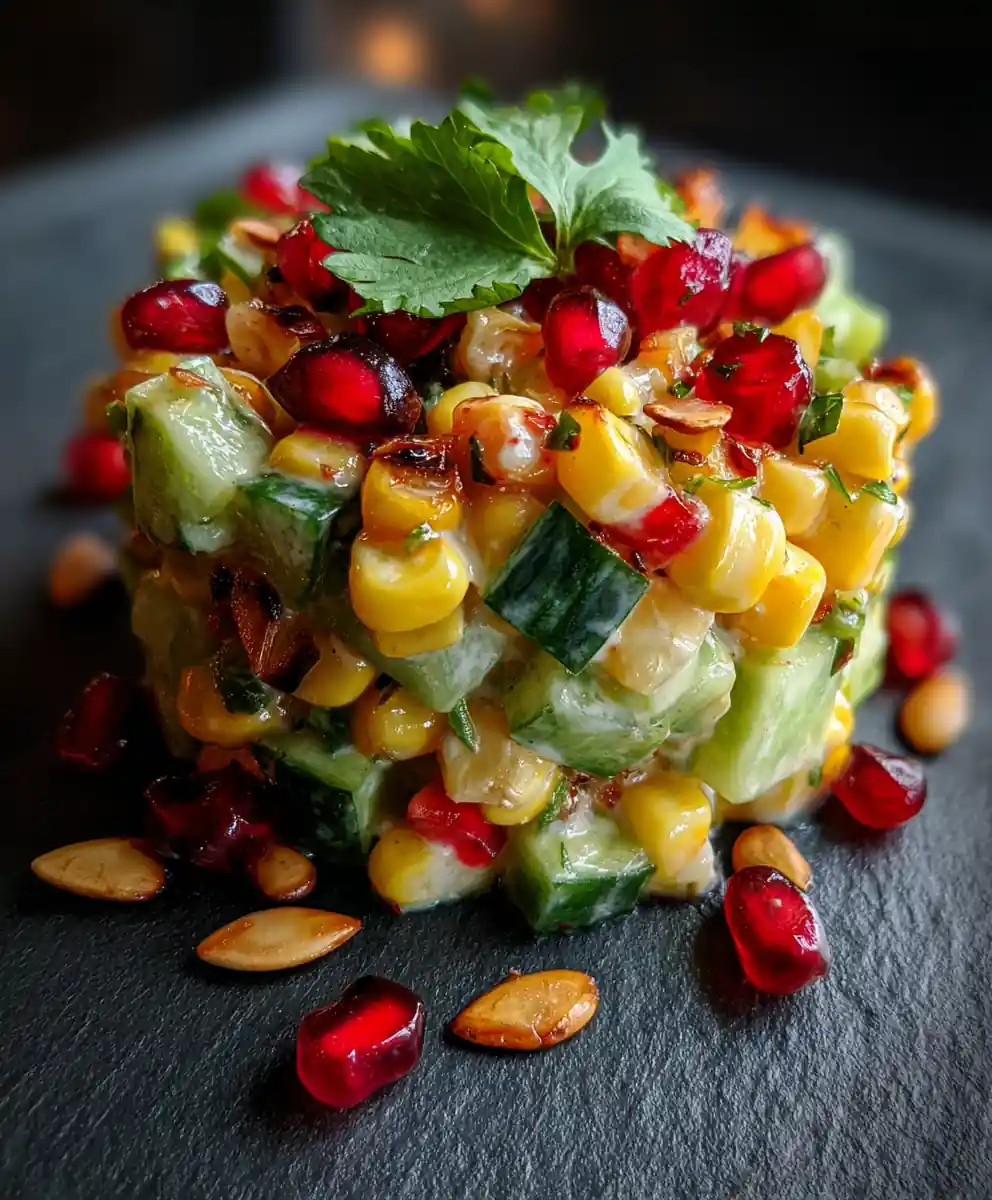 Fresh Christmas Street Corn & Cucumber Salad