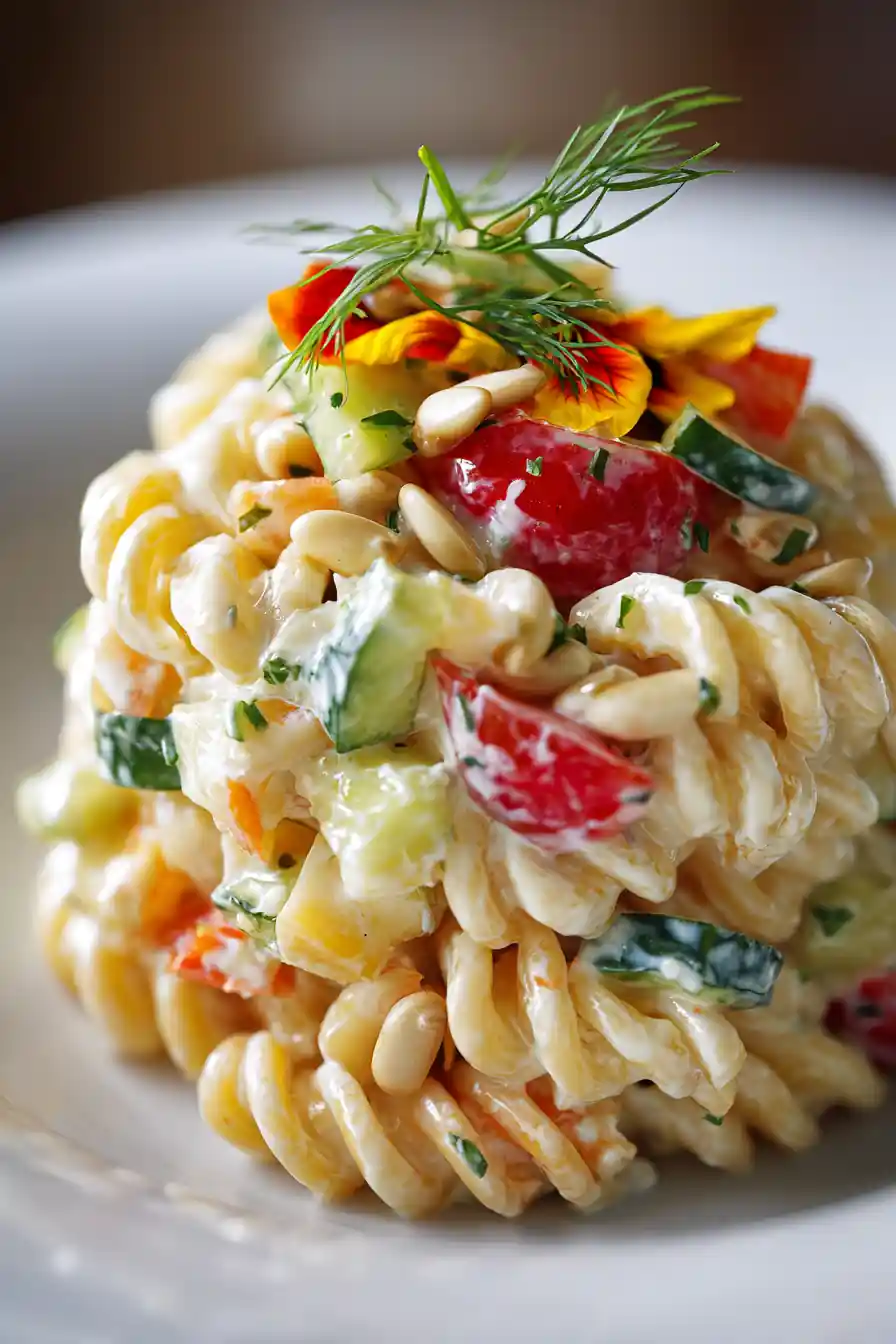Lemon Herb Creamy Pasta Salad