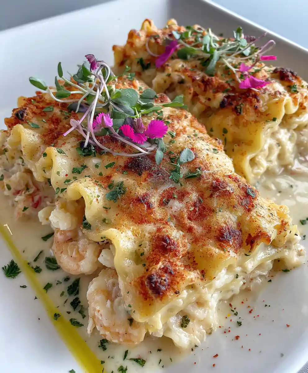 Shrimp & Crab Alfredo Lasagna Roll Ups