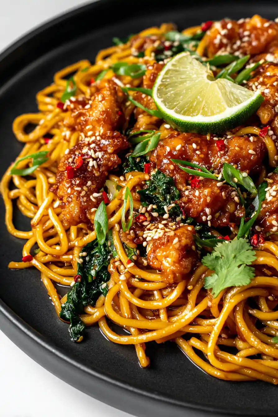 Sticky Garlic Chicken Noodles