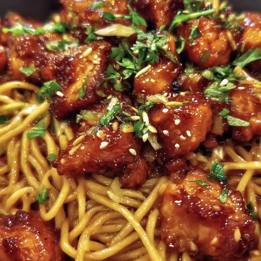 Sticky Garlic Chicken Noodles – Sweet Savory & So Flavorful