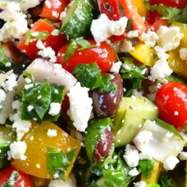 Easy Greek Salad with Homemade Vinaigrette