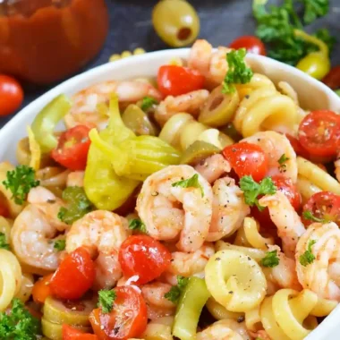 Bloody Mary Shrimp Pasta Salad