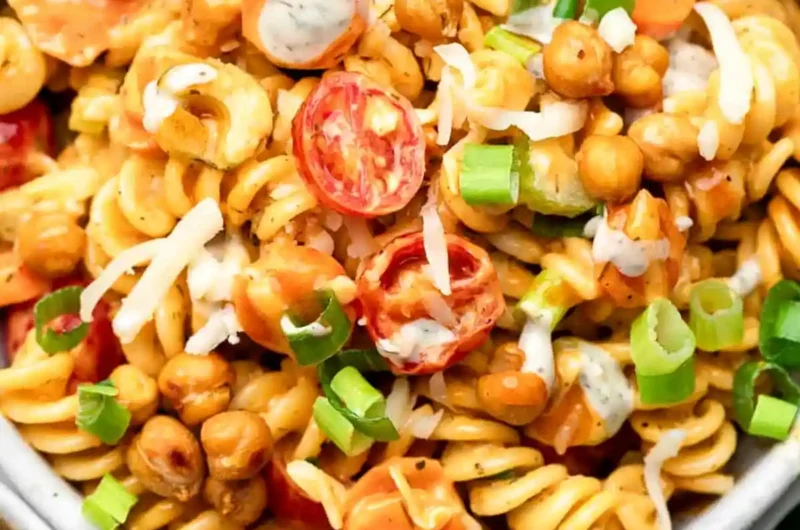 Zesty Buffalo Chickpea Pasta Salad