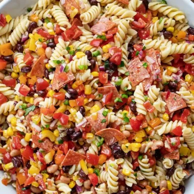 Vibrant Cowboy Caviar Pasta Salad