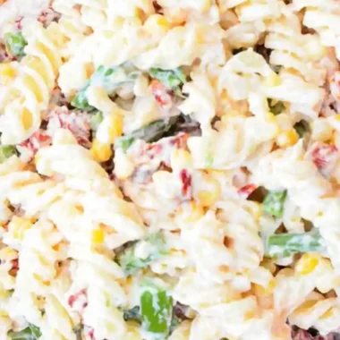 Creamy Parmesan Pasta Salad with Asparagus and Corn