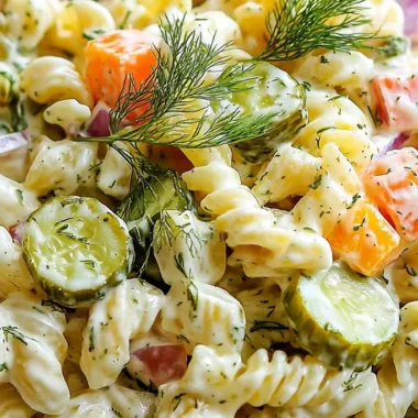 Creamy Dill Pickle Pasta Salad