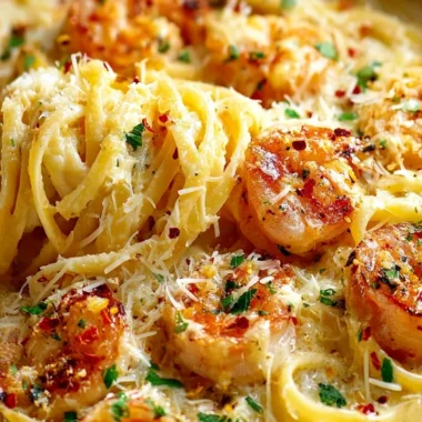 Creamy Shrimp Scampi Garlic Pasta