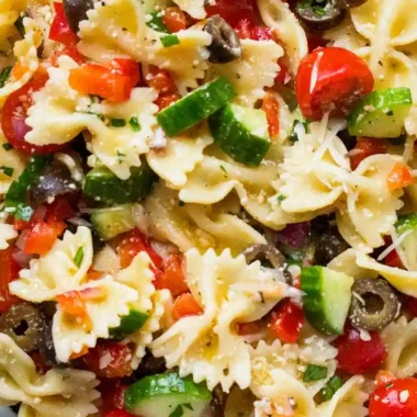 Easy Parmesan Bow Tie Italian Pasta Salad Recipe