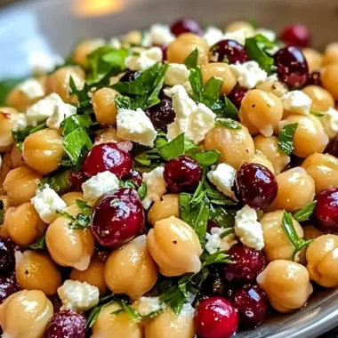 Zesty Feta and Cranberry Chickpea Salad with Lemon Vinaigrette