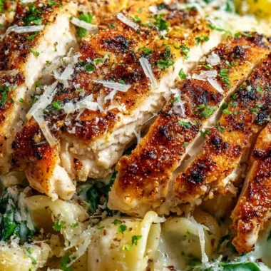 High-Protein Creamy Garlic Parmesan Chicken Pasta