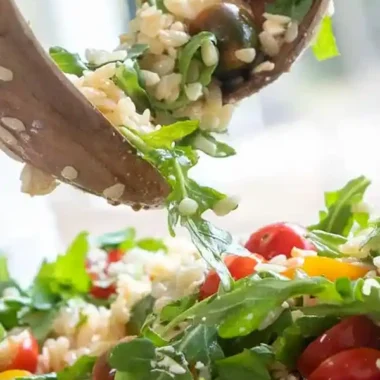 Mediterranean Orzo Salad with Cherry Tomatoes and Feta