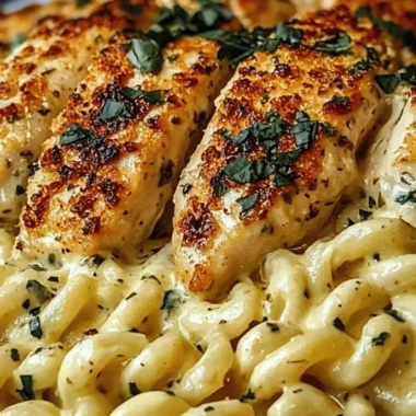 Creamy Garlic Parmesan Chicken with Twisted Pasta