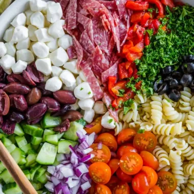 Creamy Italian Pasta Salad with Beef Salami