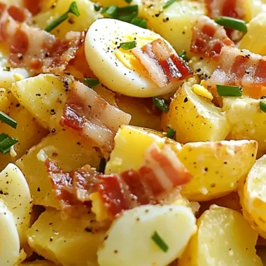 Salade Crémeuse aux Pommes de Terre, Bacon de Dinde et Œufs