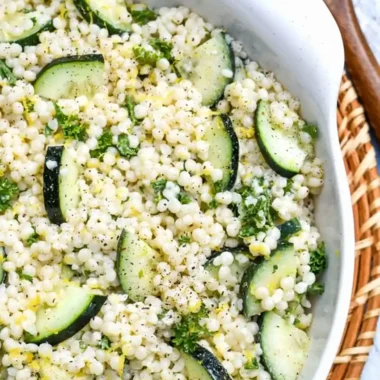 Zesty Lemon Cucumber Pearl Couscous Salad