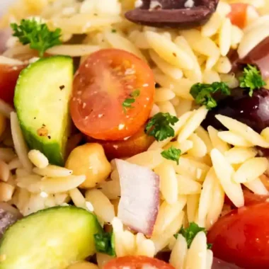 Mediterranean Orzo Pasta Salad with Zesty Lemon Vinaigrette