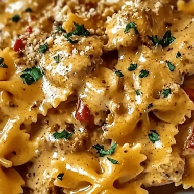 Creamy Roasted Red Pepper and Parmesan Chicken Pasta