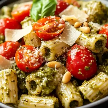 Pesto Pasta with Roasted Tomatoes
