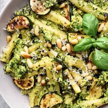 Roasted Courgette Pesto Pasta