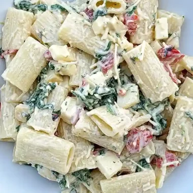 Smoked Mozzarella and Spinach Pasta Salad