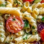 Zesty Creamy Pasta Salad with Garden Vegetables