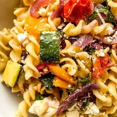 Roasted Vegetable Pasta with Creamy Baked Feta