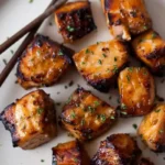 Air Fryer Honey Garlic Salmon Bites