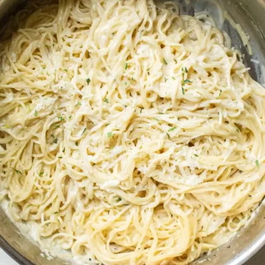 Creamy Parmesan Garlic Angel Hair Pasta