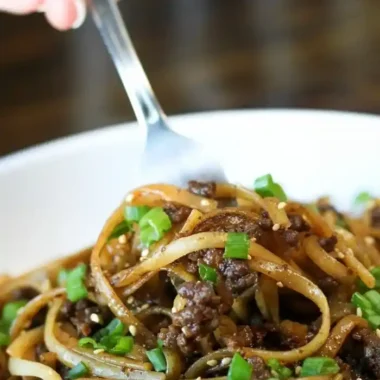 Easy Mongolian Ground Beef Noodles