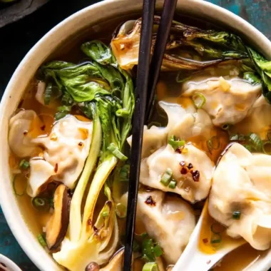 Quick Sesame Chili Wonton Soup