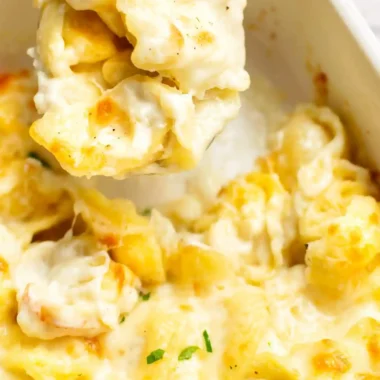 Creamy Baked Tortellini with Homemade Alfredo Sauce